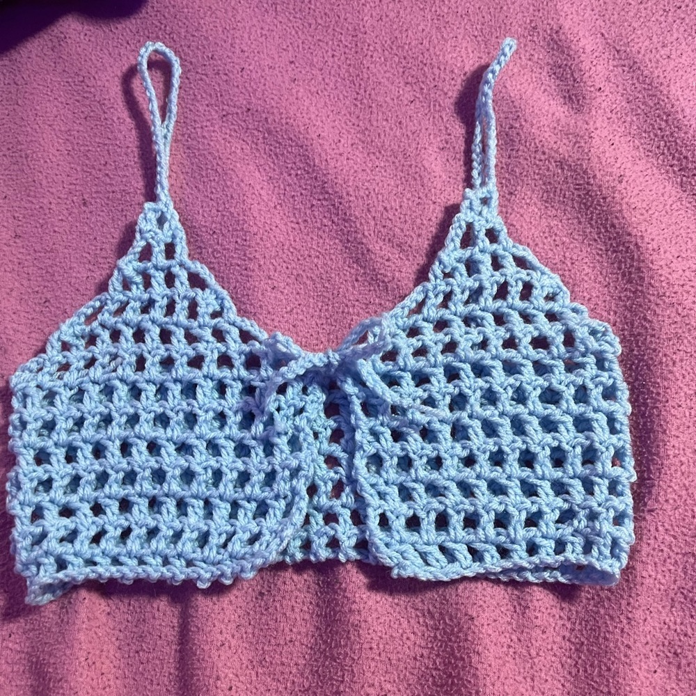 handmade crochet mesh tanktop